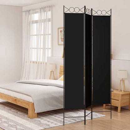 Divisorio a 3 Pannelli Nero 120x220 cm in Tessuto | homemem39