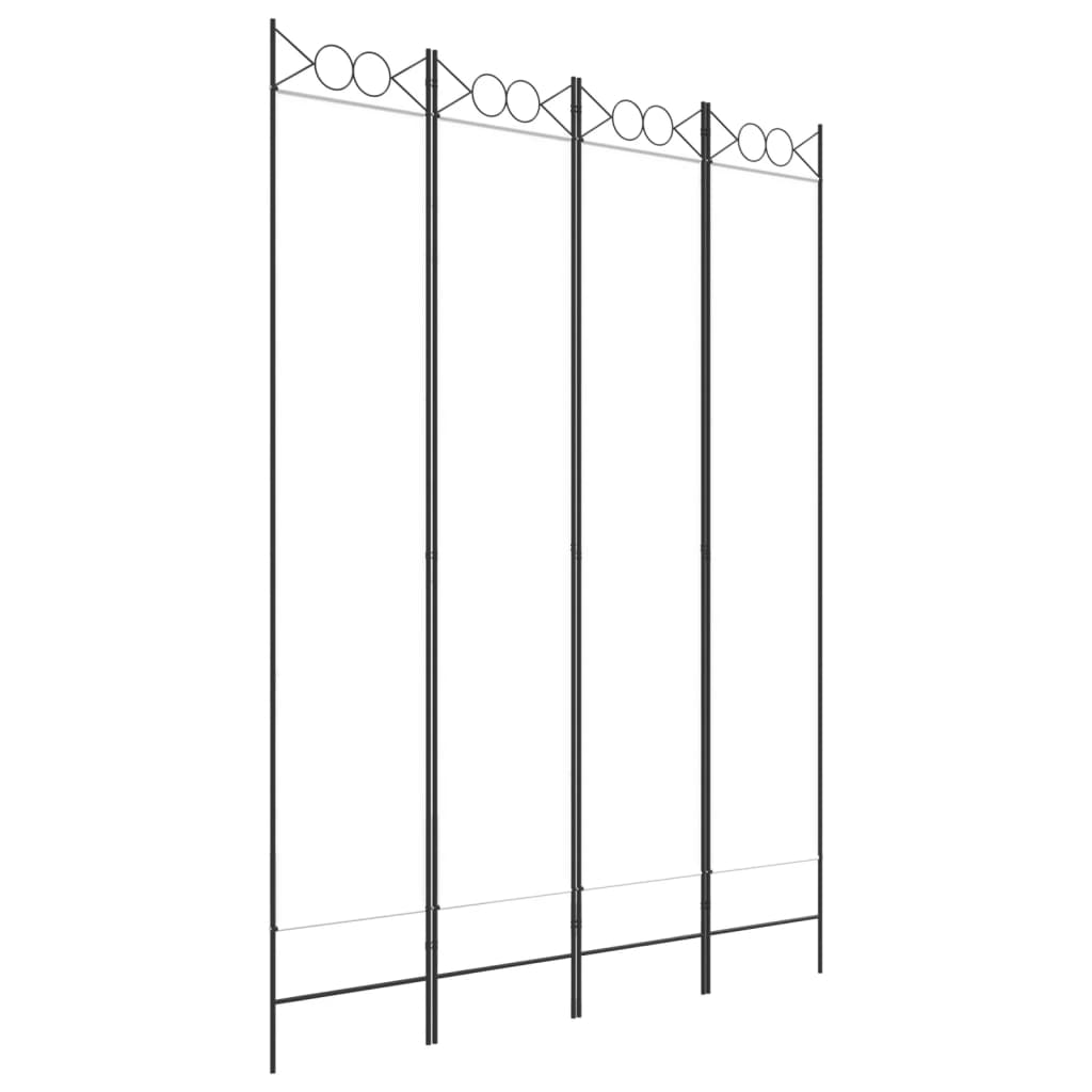 Divisorio a 4 Pannelli Bianco 160x220 cm Tessuto