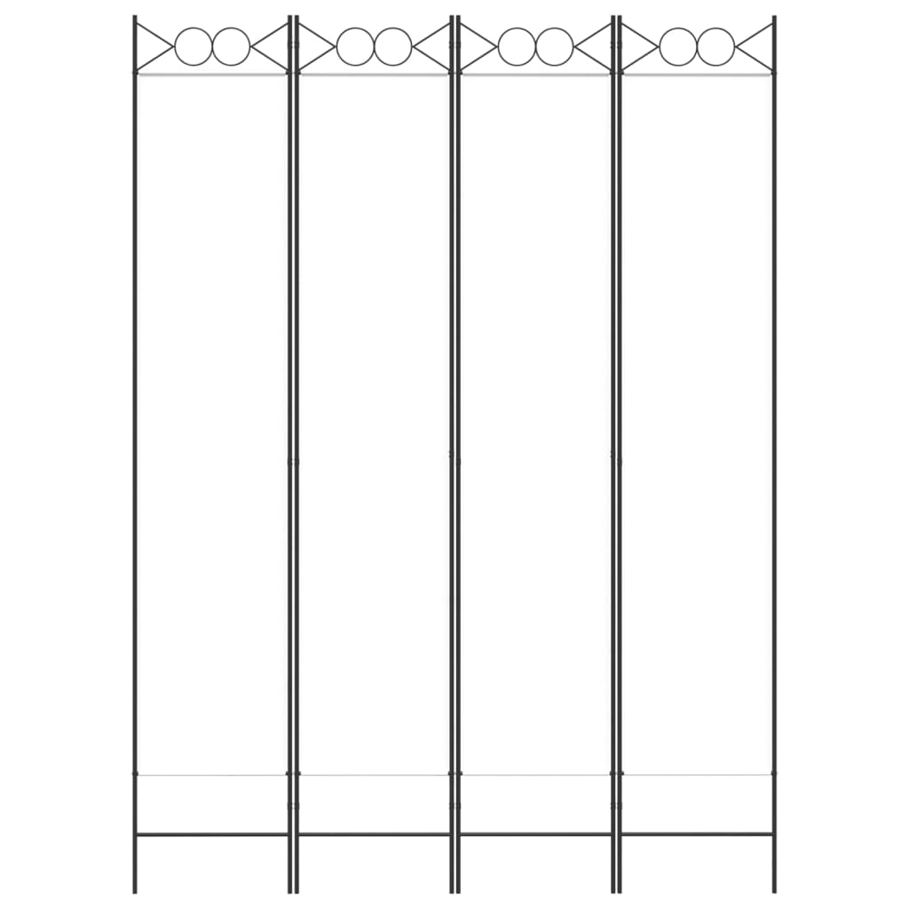 Divisorio a 4 Pannelli Bianco 160x220 cm Tessuto