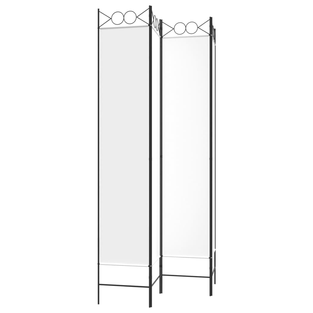 Divisorio a 4 Pannelli Bianco 160x220 cm Tessuto