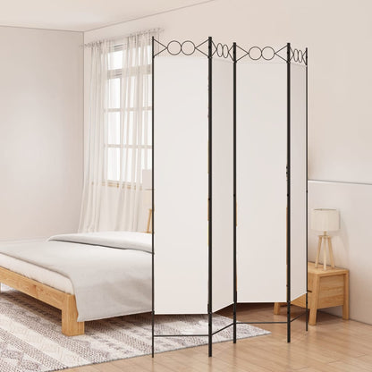 Divisorio a 4 Pannelli Bianco 160x220 cm Tessuto