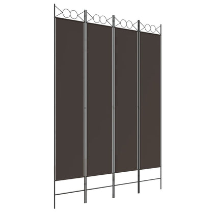 Divisorio a 4 Pannelli Marrone 160x220 cm in Tessuto | homemem39