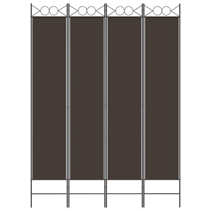 Divisorio a 4 Pannelli Marrone 160x220 cm in Tessuto | homemem39