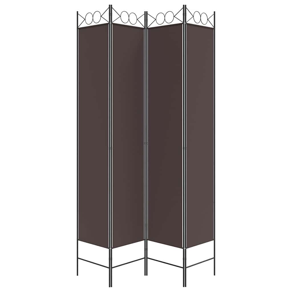 Divisorio a 4 Pannelli Marrone 160x220 cm in Tessuto | homemem39