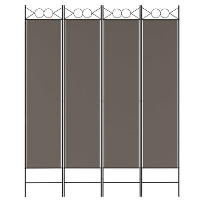 Divisorio a 4 Pannelli Antracite 160x220 cm Tessuto