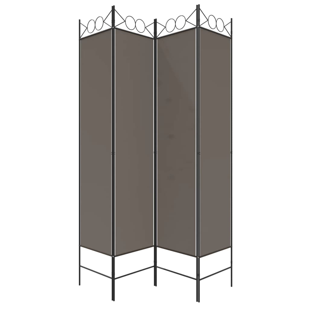Divisorio a 4 Pannelli Antracite 160x220 cm Tessuto | homemem39