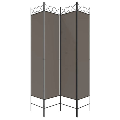 Divisorio a 4 Pannelli Antracite 160x220 cm Tessuto | homemem39