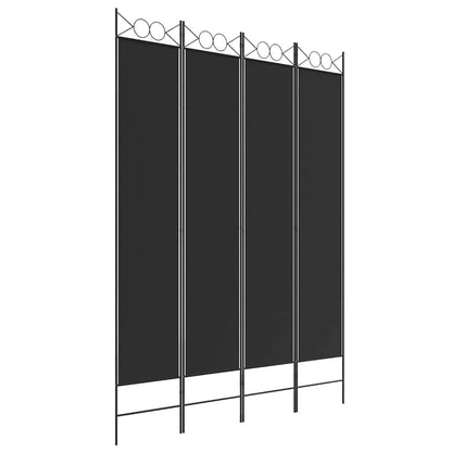 Divisorio a 4 Pannelli Nero 160x220 cm in Tessuto | homemem39
