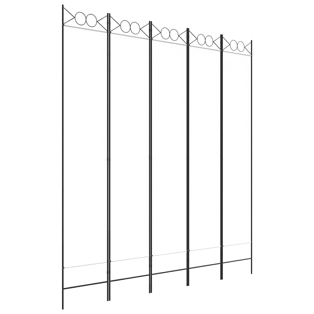 Divisorio a 5 Pannelli Bianco 200x220 cm Tessuto | homemem39