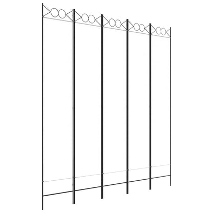 Divisorio a 5 Pannelli Bianco 200x220 cm Tessuto | homemem39