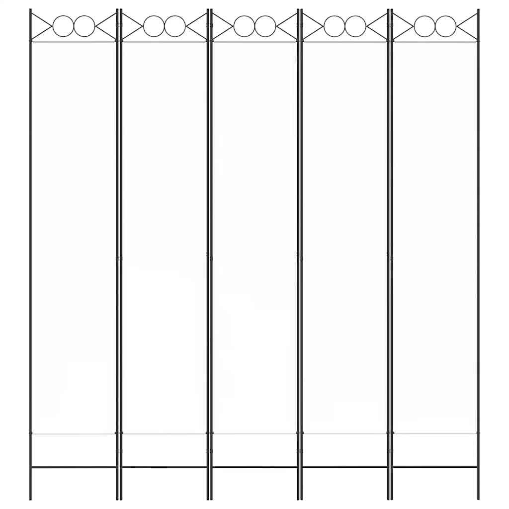 Divisorio a 5 Pannelli Bianco 200x220 cm Tessuto | homemem39