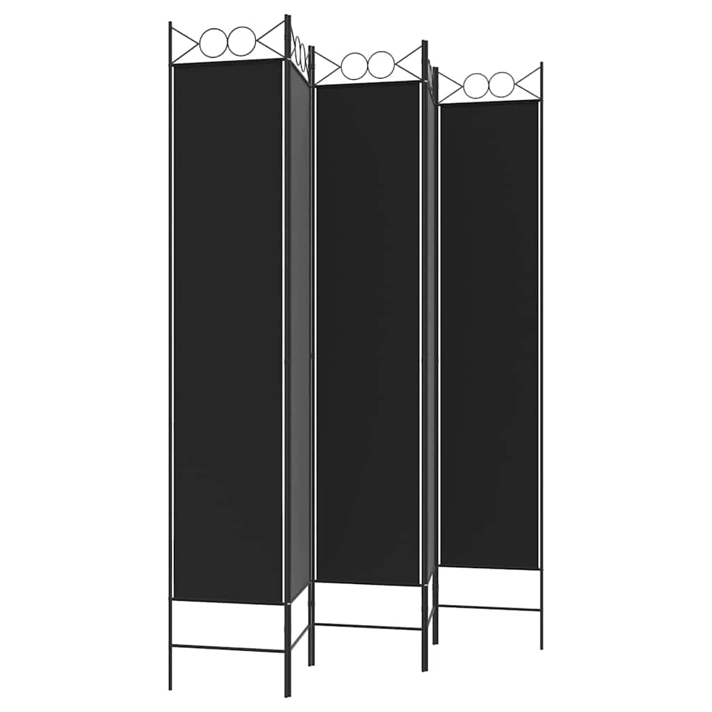 Divisorio 5 Pannelli Nero 200x220 cm Tessuto | homemem39