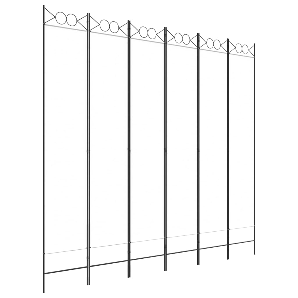 Divisorio a 6 Pannelli Bianco 240x200 cm Tessuto | homemem39