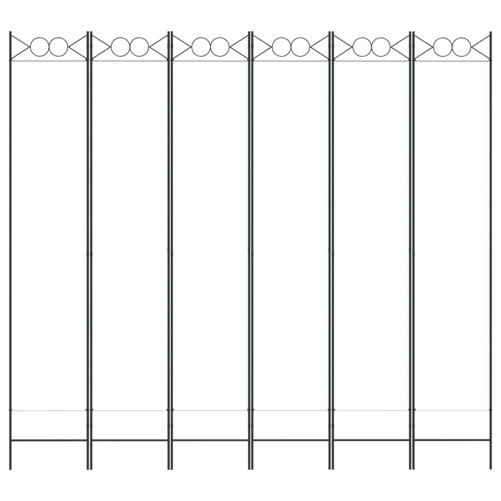 Divisorio a 6 Pannelli Bianco 240x200 cm Tessuto - homemem39