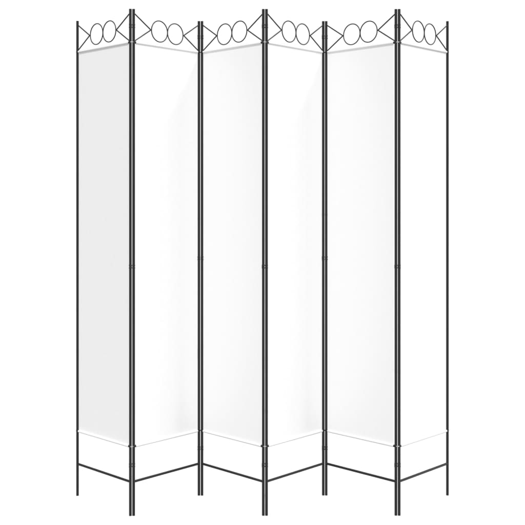 Divisorio a 6 Pannelli Bianco 240x200 cm Tessuto - homemem39