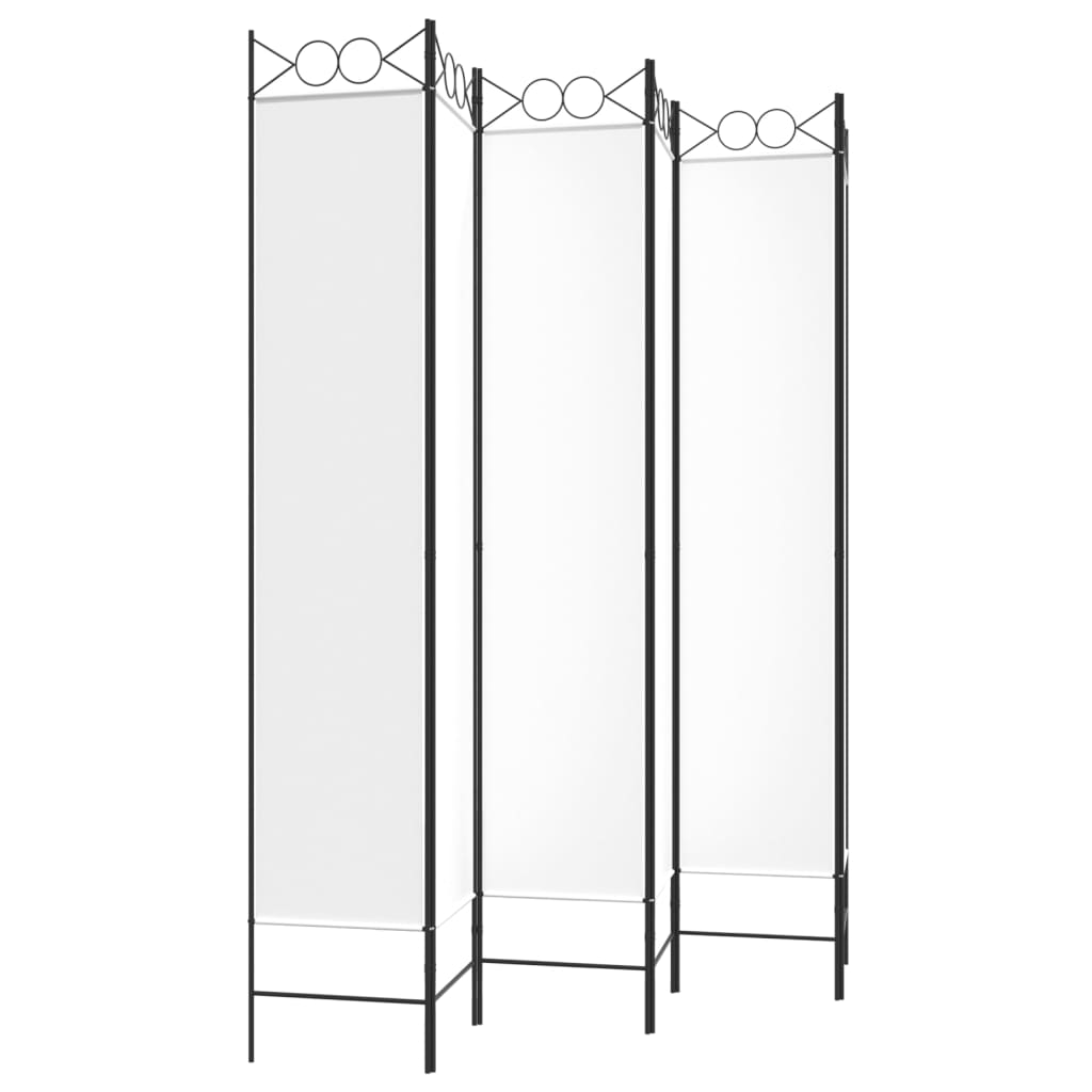 Divisorio a 6 Pannelli Bianco 240x200 cm Tessuto - homemem39