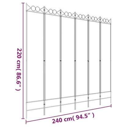 Divisorio a 6 Pannelli Bianco 240x200 cm Tessuto | homemem39