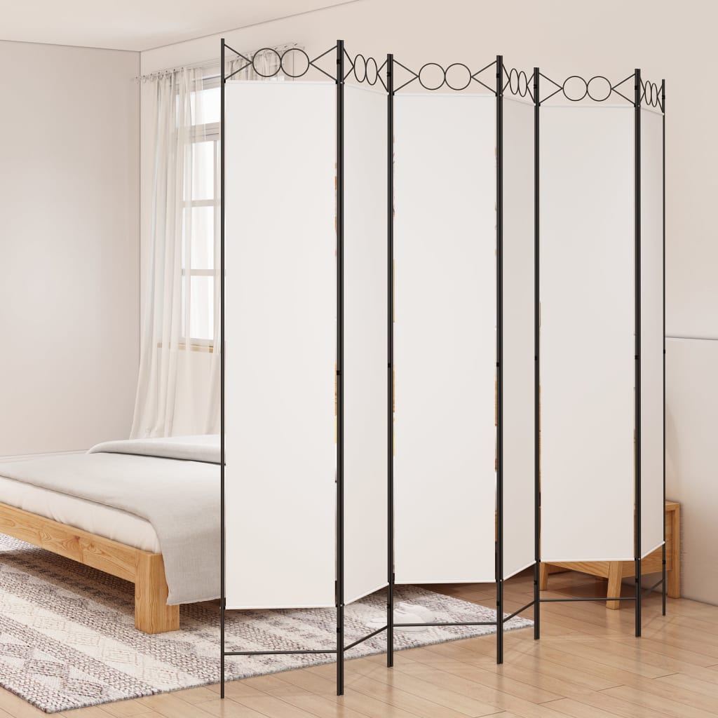 Divisorio a 6 Pannelli Bianco 240x200 cm Tessuto | homemem39
