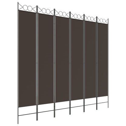 Divisorio a 6 Pannelli Marrone 240x220 cm in Tessuto | homemem39