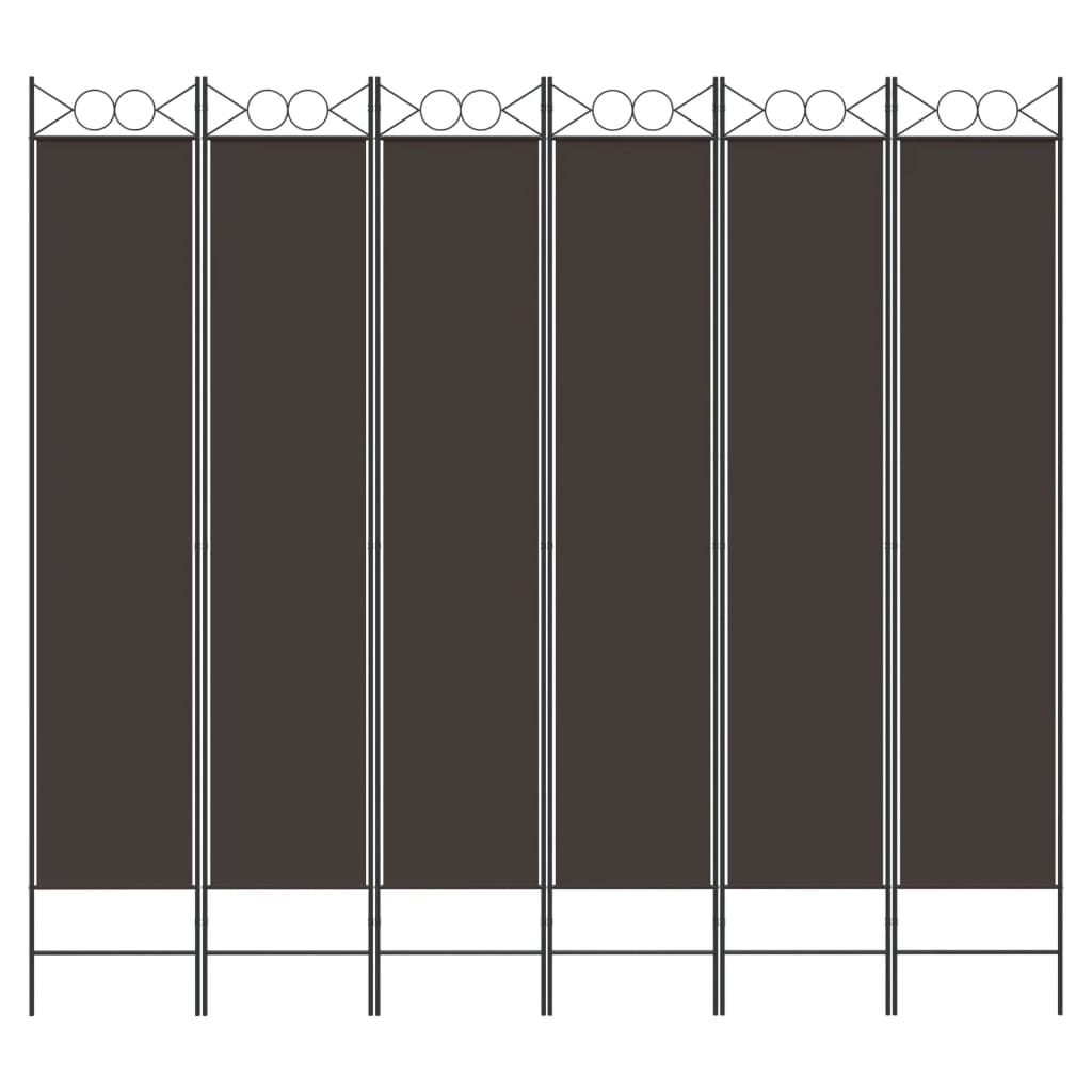 Divisorio a 6 Pannelli Marrone 240x220 cm in Tessuto | homemem39