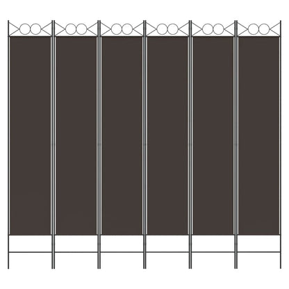 Divisorio a 6 Pannelli Marrone 240x220 cm in Tessuto | homemem39