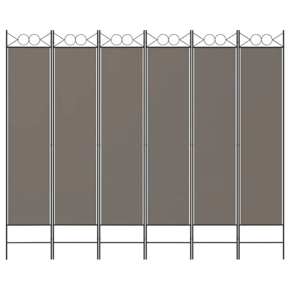 Divisorio a 6 Pannelli Antracite 240 x 220 cm Tessuto | homemem39