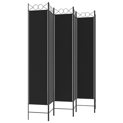 Divisorio a 6 Pannelli Nero 240 x 220 cm in Tessuto | homemem39