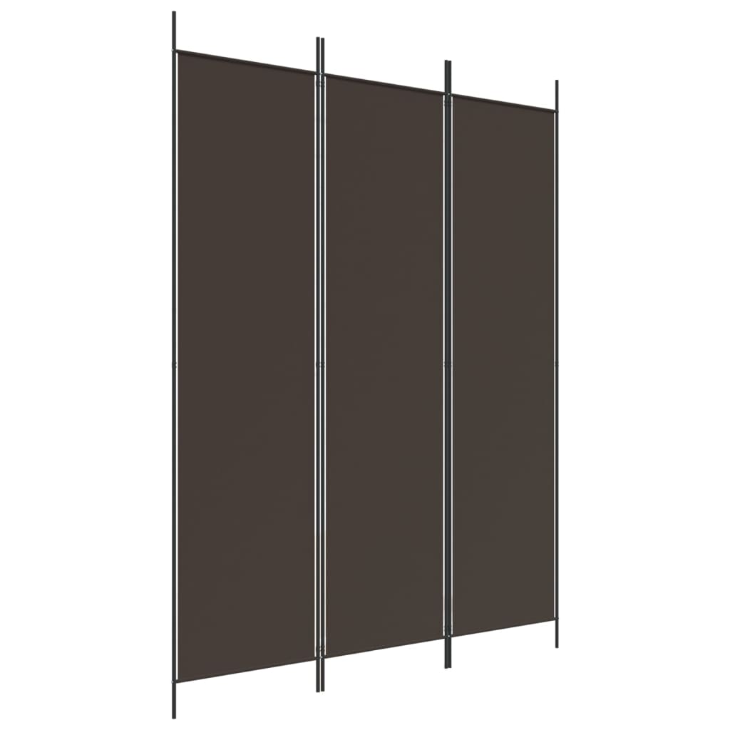 Divisorio a 3 Pannelli Marrone 150x200 cm in Tessuto | homemem39