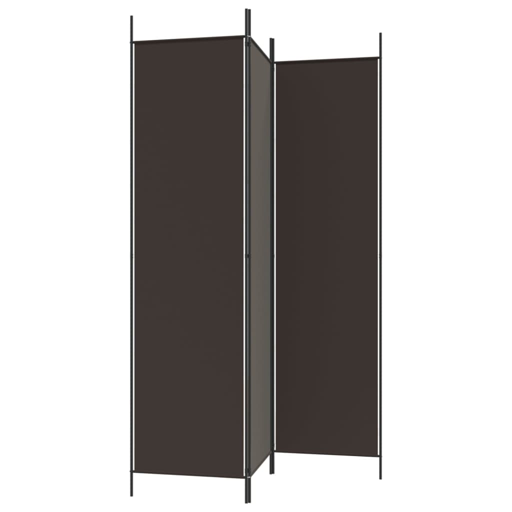 Divisorio a 3 Pannelli Marrone 150x200 cm in Tessuto - homemem39