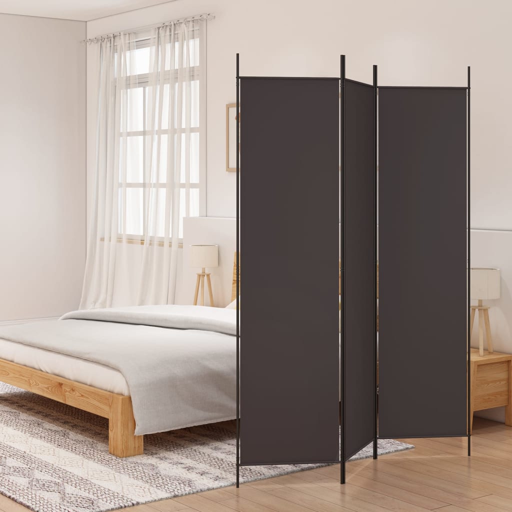 Divisorio a 3 Pannelli Marrone 150x200 cm in Tessuto - homemem39