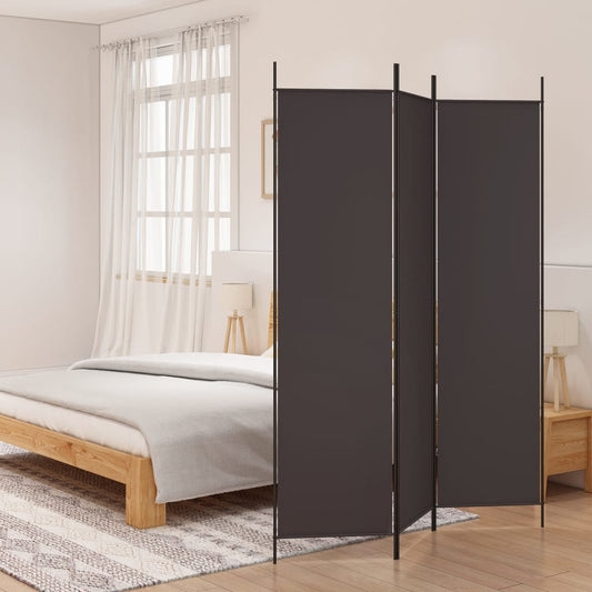 Divisorio a 3 Pannelli Marrone 150x200 cm in Tessuto - homemem39