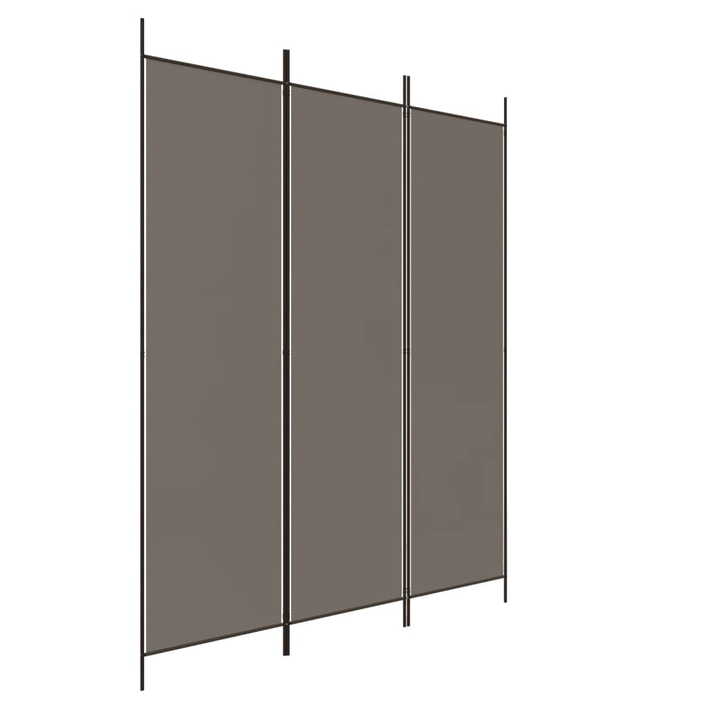 Divisorio a 3 Pannelli Antracite 150x200 cm in Tessuto | homemem39