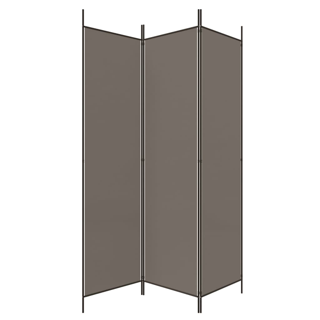 Divisorio a 3 Pannelli Antracite 150x200 cm in Tessuto | homemem39