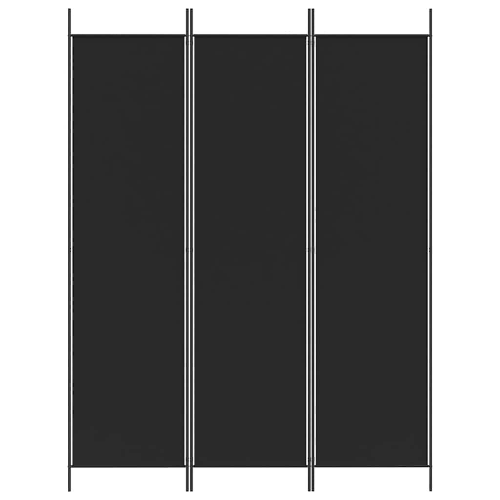Divisorio a 3 Pannelli Nero 150x200 cm in Tessuto | homemem39