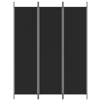 Divisorio a 3 Pannelli Nero 150x200 cm in Tessuto | homemem39