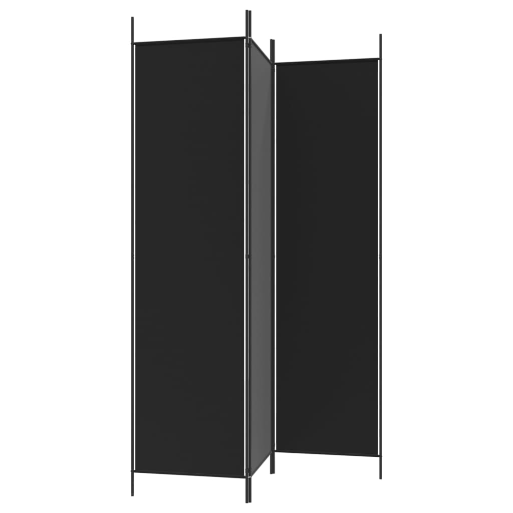 Divisorio a 3 Pannelli Nero 150x200 cm in Tessuto - homemem39