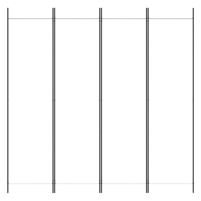 Divisorio a 4 Pannelli Bianco 200x200 cm Tessuto