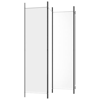 Divisorio a 4 Pannelli Bianco 200x200 cm Tessuto