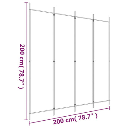 Divisorio a 4 Pannelli Bianco 200x200 cm Tessuto | homemem39