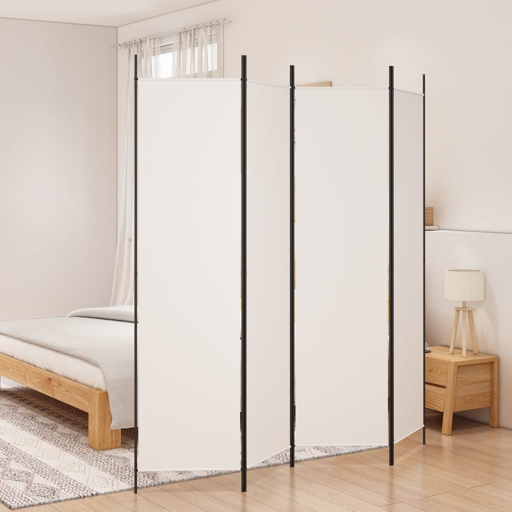 Divisorio a 4 Pannelli Bianco 200x200 cm Tessuto | homemem39
