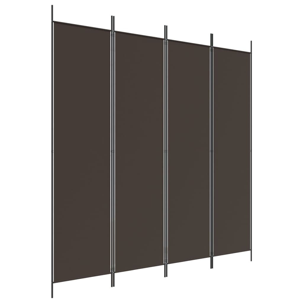 Divisorio a 4 Pannelli Marrone 200x200 cm in Tessuto - homemem39