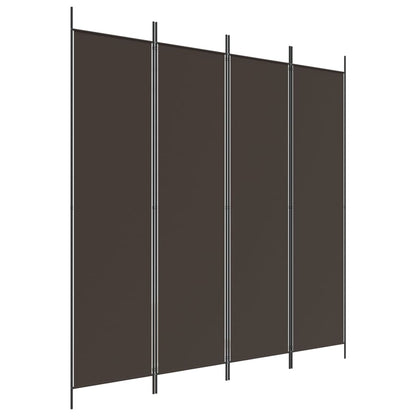 Divisorio a 4 Pannelli Marrone 200x200 cm in Tessuto - homemem39