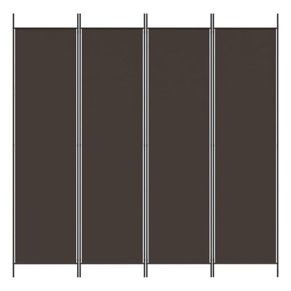 Divisorio a 4 Pannelli Marrone 200x200 cm in Tessuto | homemem39