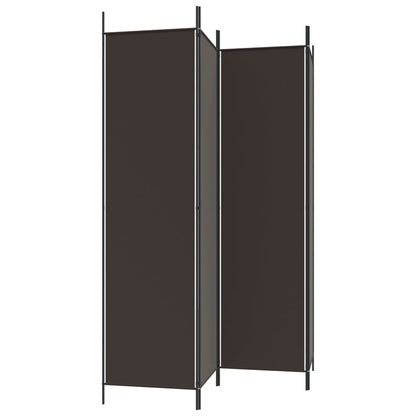 Divisorio a 4 Pannelli Marrone 200x200 cm in Tessuto | homemem39