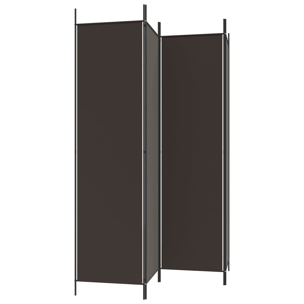 Divisorio a 4 Pannelli Marrone 200x200 cm in Tessuto - homemem39