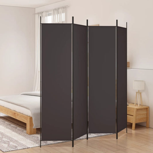 Divisorio a 4 Pannelli Marrone 200x200 cm in Tessuto - homemem39