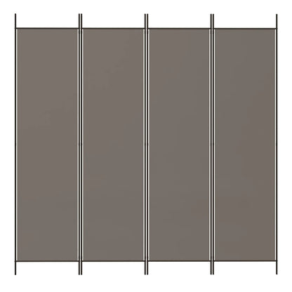 Divisorio a 4 Pannelli Antracite 200x200 cm Tessuto - homemem39