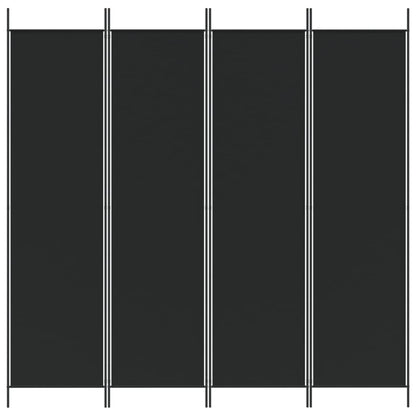 Divisorio a 4 Pannelli Nero 200x200 cm in Tessuto - homemem39