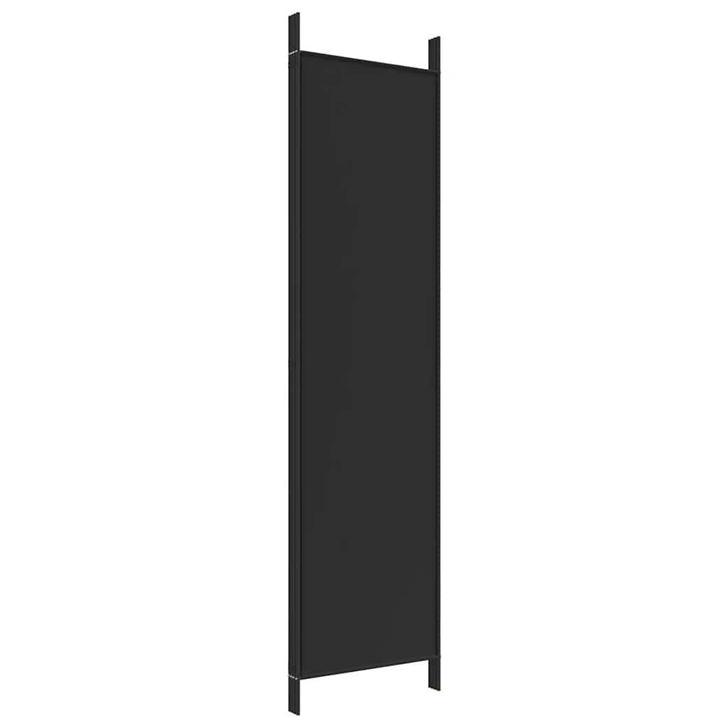 Divisorio a 4 Pannelli Nero 200x200 cm in Tessuto