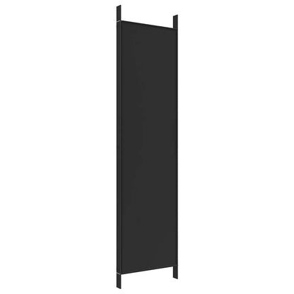 Divisorio a 4 Pannelli Nero 200x200 cm in Tessuto
